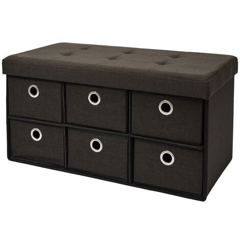 Upholstered drawer deals storage bench