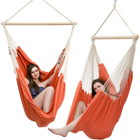 AMANKA Hammock Seat 2 People 150Kg XXL Swinging Cloth Chair 100% Cotton ...