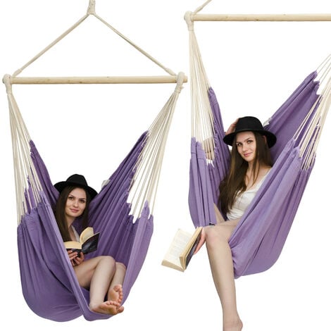 AMANKA Hammock Seat 2 People 150Kg XXL Swinging Cloth Chair 100% Cotton ...