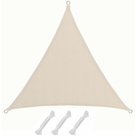 UPF50+ UV Shade Sail 2x2x2 m Triangle Sun Protection Tarpaulin Garden Beige