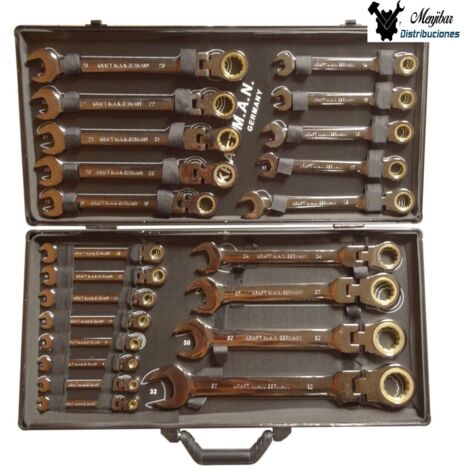 CONJUNTO DE 22 LLAVES DE TRIQUETE FLEXIBLEN EN MALETA (1/5)