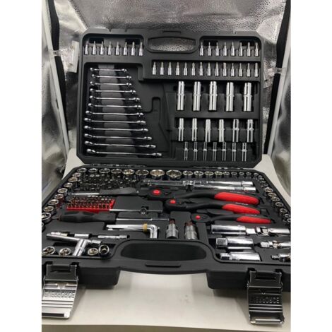 MALETIN DE HERRAMIENTAS CON 216 PIEZAS AUTOCLE - CHROME VANADIUM: 1-4",1-2" Y 3-8"
