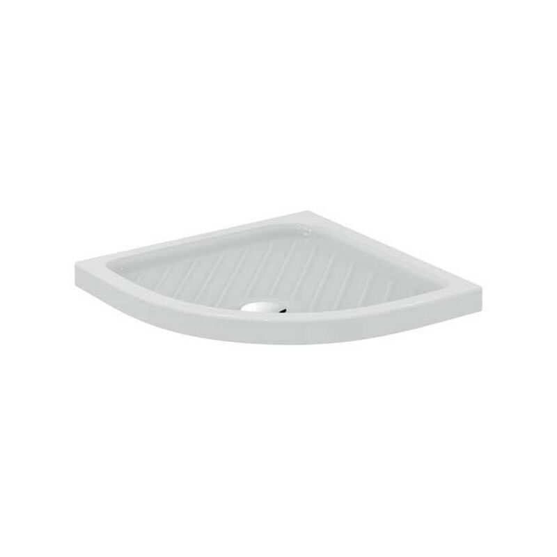 Plato de ducha de esquina 80x80 cm de cerámica blanco brillante serie  Atlanta Blanco