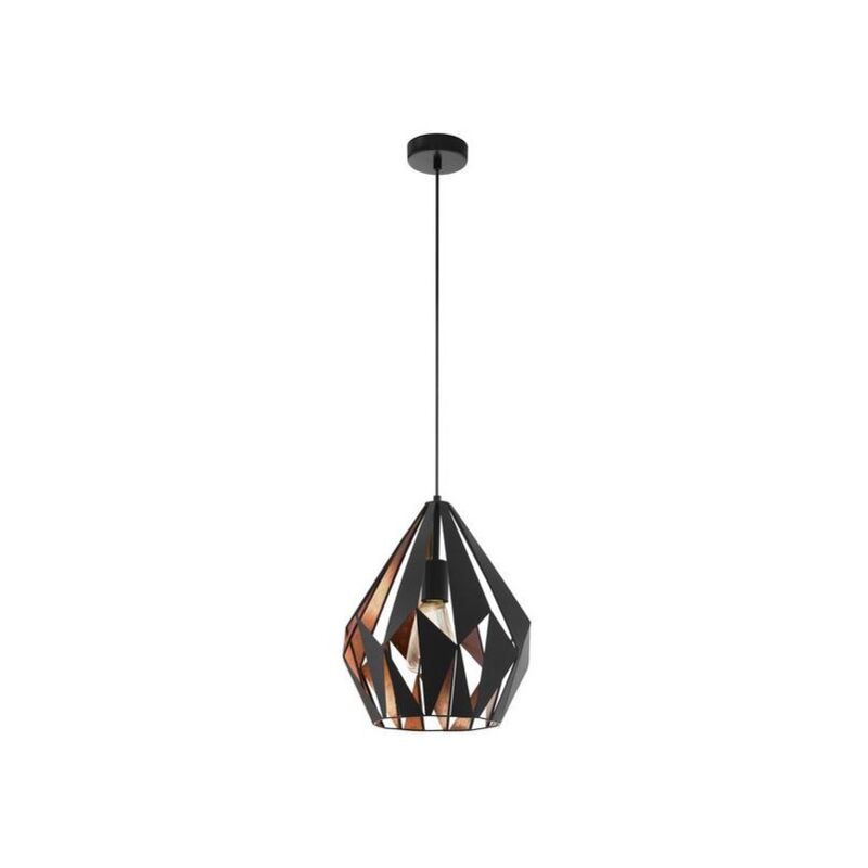 Lámpara colgante Eglo de metal negro y cobre 220-240 V IP20 rame