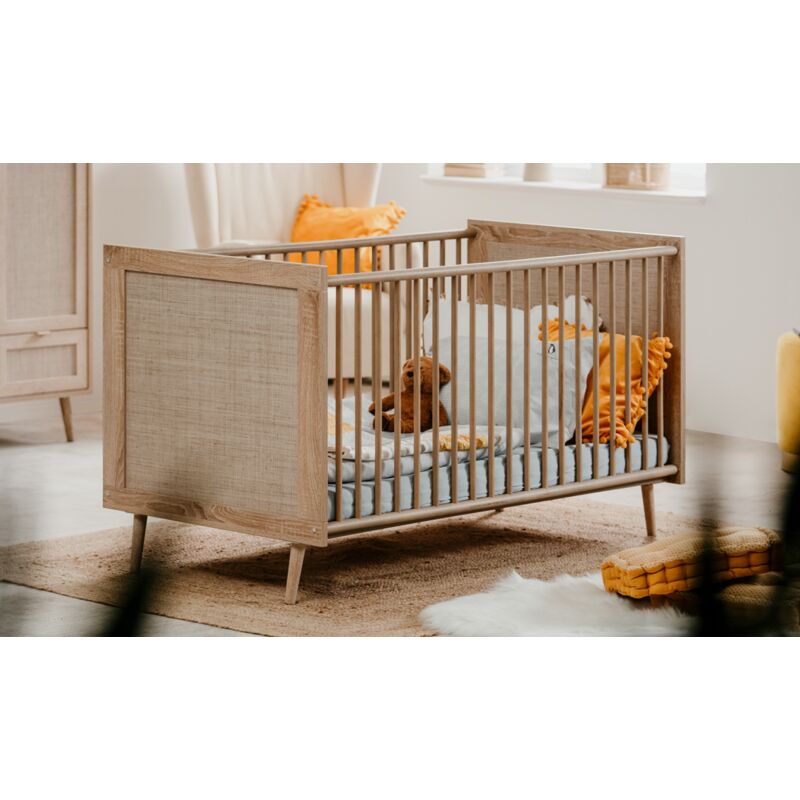 Cuna Para Ninos 144x76 Cm Roble Claro Roble Claro