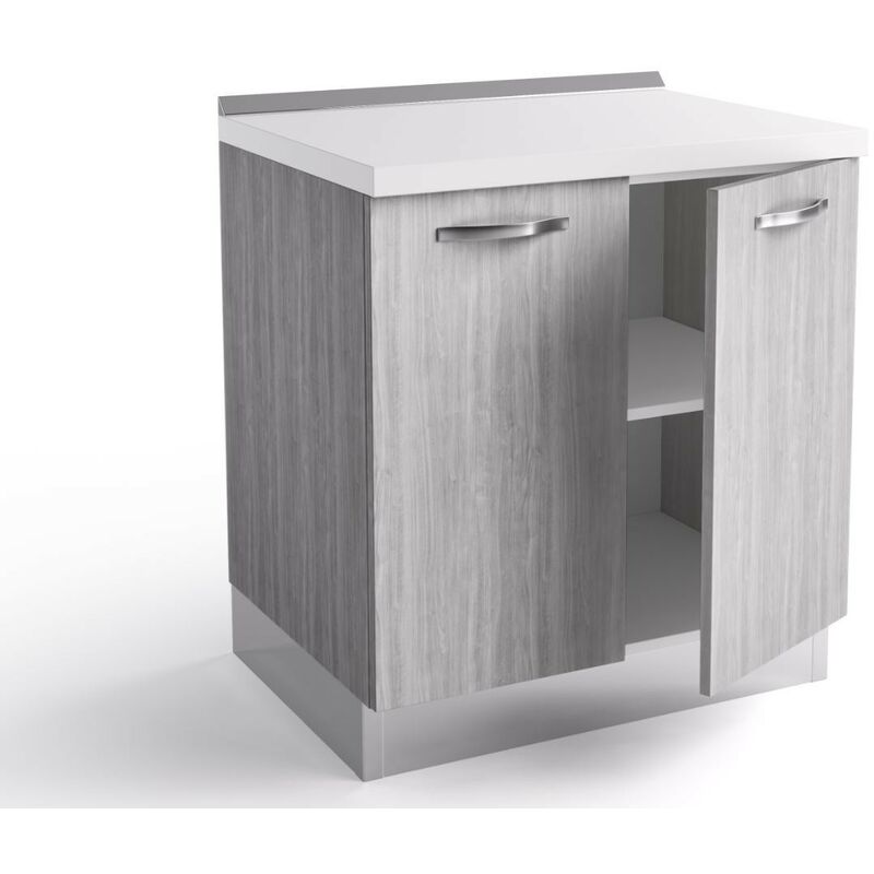 Mueble de cocina 80x60xH84 cm Gris Islanda con fregadero - Abitare