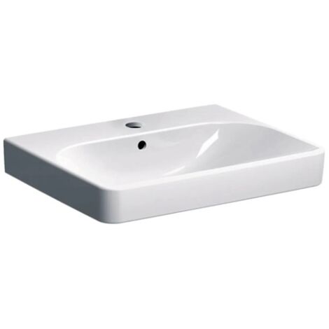 Geberit Smyle Lavabo cuadrado 500229, 60x48cm, con agujero para