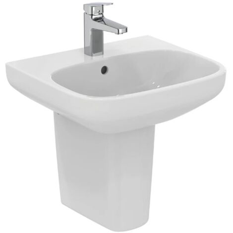 Lavabo suspendido 50 cm blanco brillo - Ideal Standard  I Life - Con columna