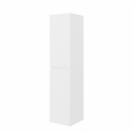 Columna de baño suspendida 36x140 cm blanco brillo con dos puertas