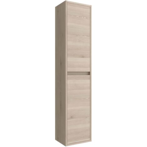 Columna de baño suspendida 30 x 140 cm natural con dos puertas - Nova