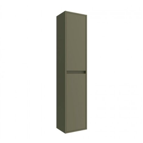 Columna de baño suspendida 30x140 cm verde satinado con dos puertas - Nova