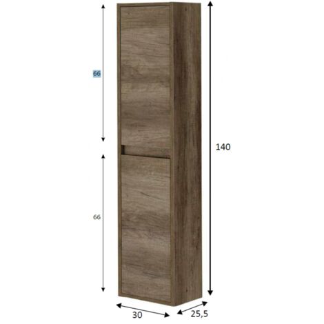 Columna de baño suspendida 30x140 cm nordik con dos puertas - Ravenna