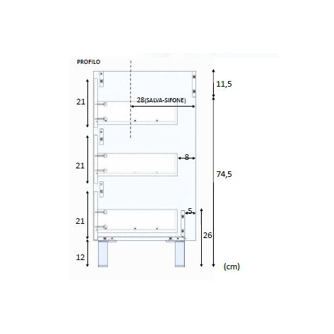 Mueble de baño independiente 80 cm nordik con espejo - Ravenna - color Con lámpara Led
