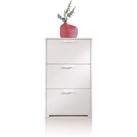 Zapatero doble fondo fresno blanco 112 cm con tres puertas abatibles - Serbia (1/3)