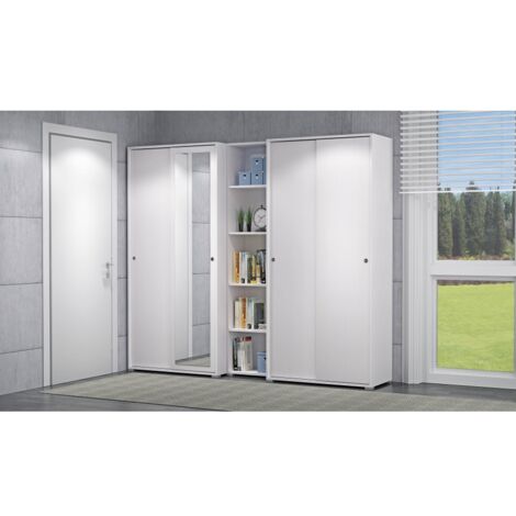 Armario 90x195h fresno blanco - Plutone