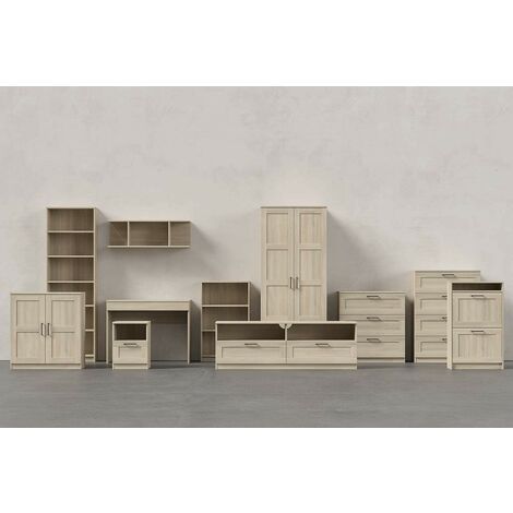 Muebles TV de salón 160 cm Blanco mate con dos cajones y dos compartimentos  serie Helsinki - Caesaroo