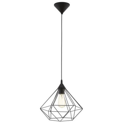 Lámpara colgante 32,5 cm x H 110 cm de metal negro 220-240 V IP20 - Eglo Tarbes