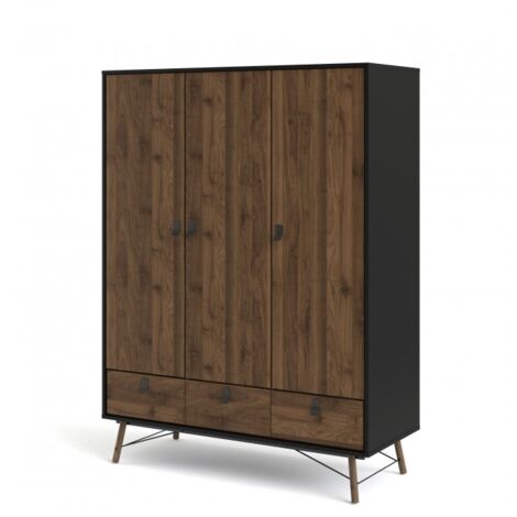 Armario Longarone 150 x 200 h cm nogal y negro mate - Longarone