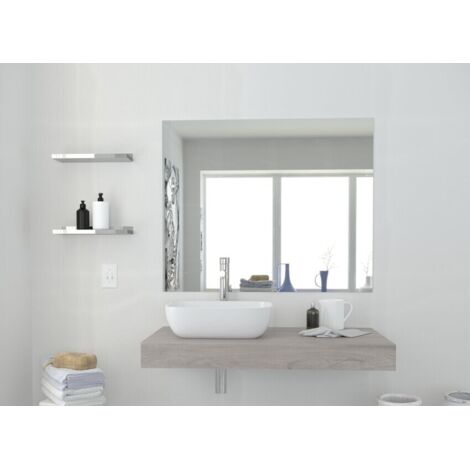 Estante de baño 100x10 cm roble claro con lavabo sobre encimera - Girasole - 100 cm Standard - Misura: 100 cm - Accessorio: Standard