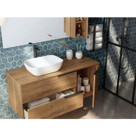 Encimera Corte Personalizable Encimera Para Lavabo Bathme Roble