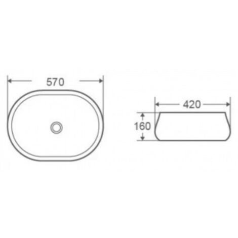 Lavabo bajo encimera 57x42 cm.