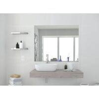 Estante de baño 100x10 cm roble claro con lavabo sobre encimera - Girasole - 100 cm Standard - Misura: 100 cm - Accessorio: Standard