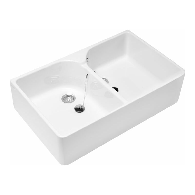 Evier 2 bacs BIBAC O.NOVO - Dimensions : 80 x 50 x 22 cm - couleur : BLANC