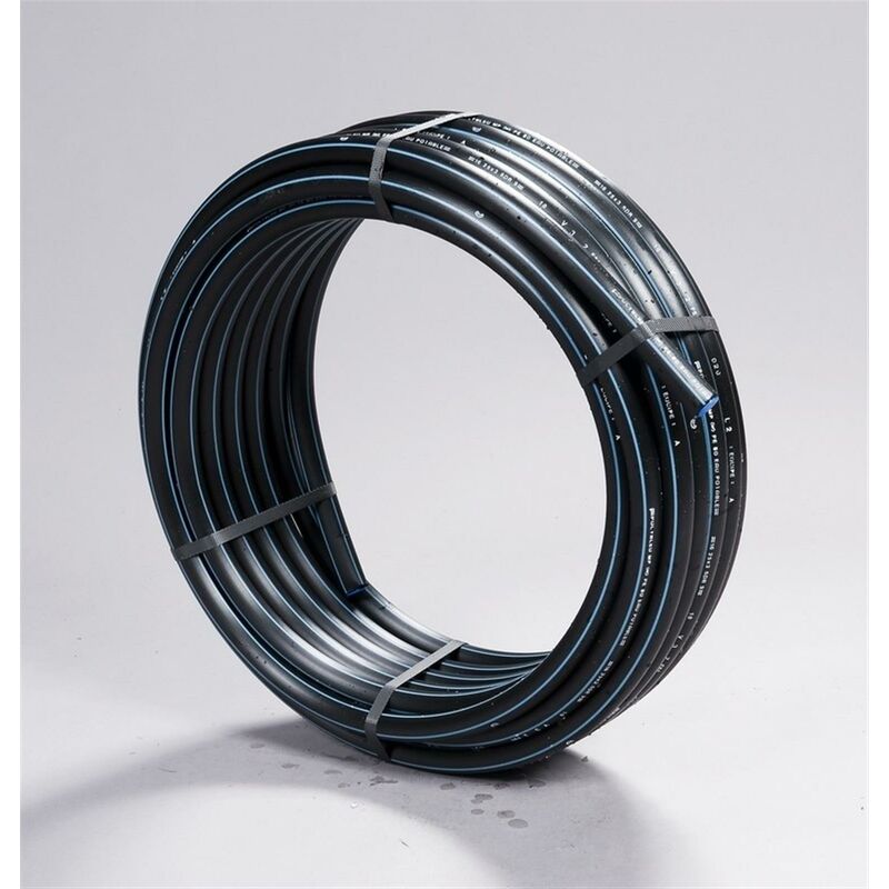 TUBE PE AEP 16B RLX 25M - Tuyau pe bande bleue 12.5 bars 40x3 couronne 50m