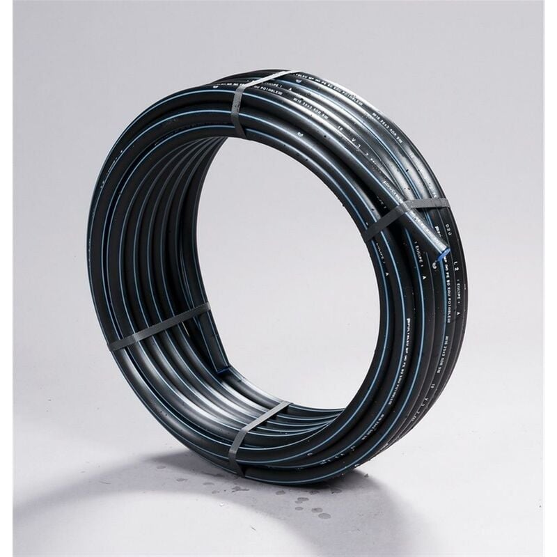 TUBE PE AEP 16B RLX 25M - Tuyau pe bande bleue 16 bars 25x3.0 couronne 50m