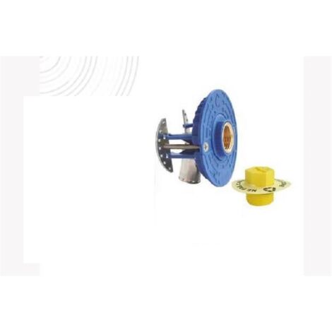 Sortie de cloison FIXOPLAC pour robinetterie murale - Module simple MAL/ciel de douche - placo - raccord à sertir coudé F15-21 - Tube Ø 10/12mm - Coloris bleu