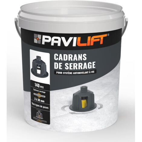 Cadrans de serrage ajourés 140 pièces – Réutilisables pour carrelage 3 à 30mm – Compatible avec croisillons autonivelants PAVILIFT