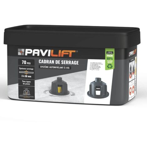 Lot de 70 cadrans ajourés noirs – Réutilisables pour carrelage 3 à 30mm – Compatible avec croisillons autonivelants PAVILIFT