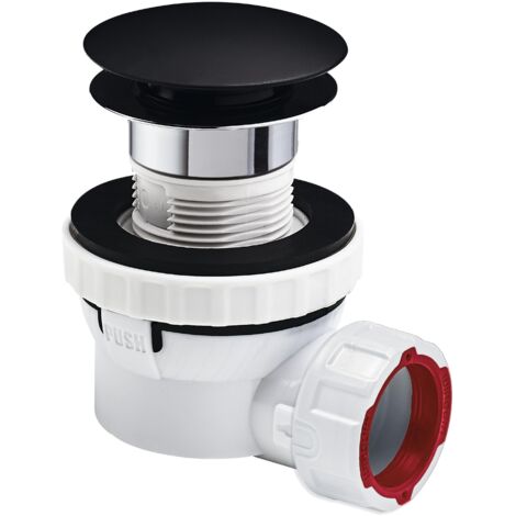 ENKI, W11, Noir Mat, Non Fendu, Connexion Standard De 1,1/4", Bonde D' Vier Pop-up Clic-clac, Permet L'eau De S' Couler, Finition Durable, Accessoires De Salle De Bain Modernes