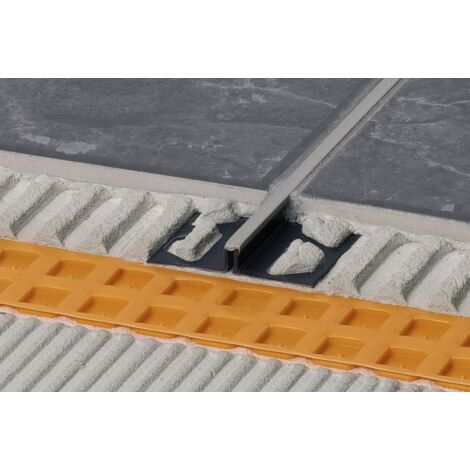 Schluter – Profilé de finition sol et mur 5 mm – PVC dur recyclé – Noir graphite – Hauteur 10 mm – Longueur 2,5 m – Joints de fractionnement carrelés (1/5)
