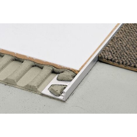 Schluter – Profilé de finition sol SCHIENE – Aluminium anodisé naturel mat – Hauteur 8 mm – Longueur 2,5 m – Protection des chants carrelés