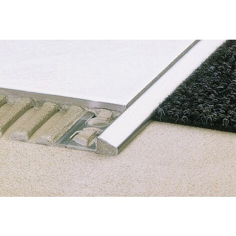 Schluter – Profilé de finition sol et mur en aluminium anodisé mat – Hauteur 8 mm – Longueur 2,5 m – Pour transition entre revêtements de sol