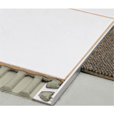 Schluter – Profilé de finition sol et mur en aluminium anodisé brillant – Hauteur 6mm – Longueur 2500mm – Angle 87° – Pour carrelage et moquette