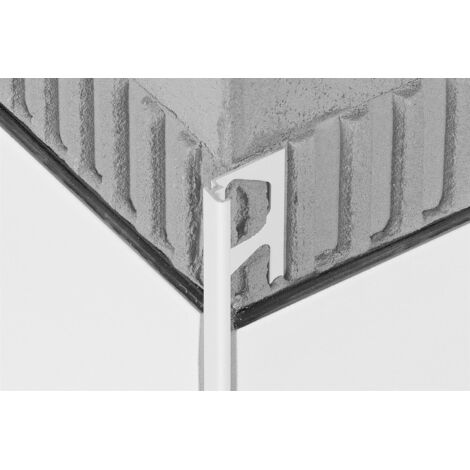 Schluter – Profilé de finition pour revêtements muraux – PVC blanc – Hauteur 12,5 mm – Longueur 2,5 m – Protection angles sortants