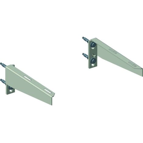 Paire d'équerres de fixation lavabo CONFORMA - Longueur: 340 mm - Largeur: 40 mm - Hauteur: 130 mm - Chromé (1/2)