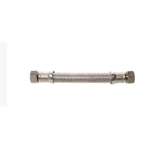 Flexible tresse inox coude 3/4' femelle - 3/4' mâle – Longueur 500 mm – Diamètre 19 mm – Applications sanitaires et chauffage