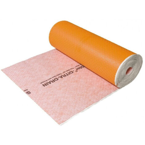 Schlüter-Systems Kg Deutschland – Natte de drainage DITRA-DRAIN 8 – 12,5m² – Polyéthylène – Pour terrasses et balcons – Découplage et drainage passif