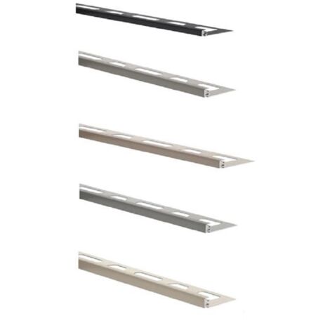 Schluter – Profilé de finition décoratif JOLLY-TS – Aluminium gris pierre – Longueur 2,5 m – Hauteur 11 mm – Angle droit pour angles sortants