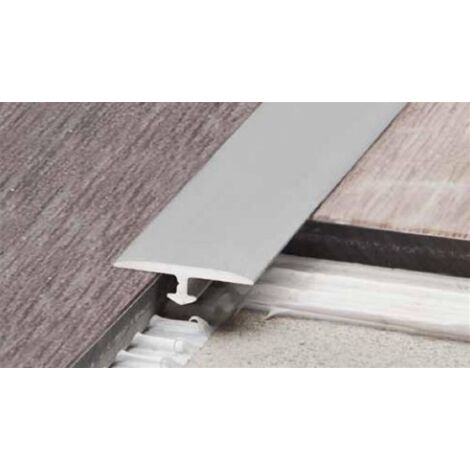Schluter – Profilé de finition sol et mur en aluminium anodisé brossé – Longueur 2,5 m – Pour revêtements souples – Transition de niveau