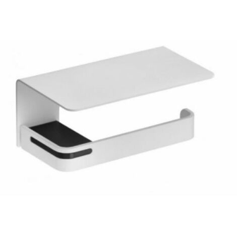 Distributeur de papier avec tablette- ALUR - fabrication Française - Blanc mat - Dimensions: 175 x103 x 79 mm (1/2)