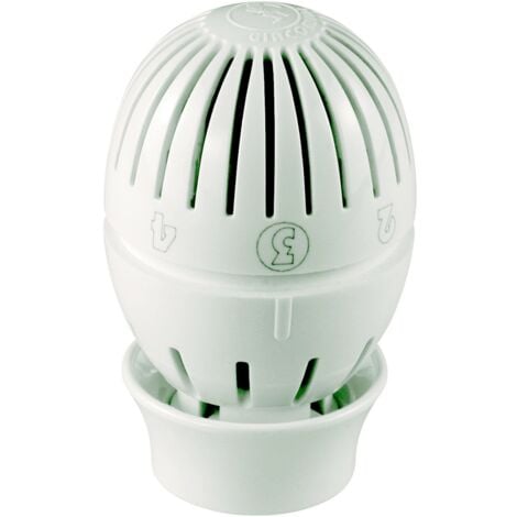 Tête thermostatique pour radiateur eau chaude avec bulbe liquide - Diamètre: 49 mm - Bulbe liquide - Blanc