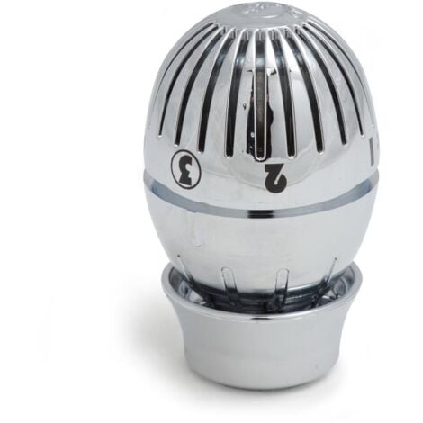 Tête thermostatique pour radiateur eau chaude avec bulbe liquide - Diamètre: 49 mm - Bulbe liquide - Blanc