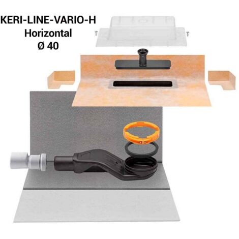 Schluter – Caniveau de douche horizontal KERDI-LINE-VARIO-H DN 40 – Évacuation discrète – Installation simplifiée – Débit 0,5 l/s – Isolation phonique intégrée (1/5)