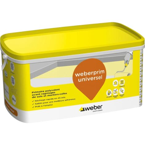 Weber Saint Gobain – Primaire pour supports poreux et fermés – Seau de 20 kg – Séchage rapide en moins de 45 minutes – Améliore l'adhérence des mortiers