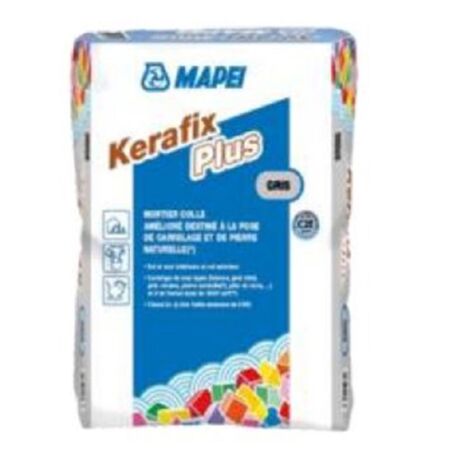 Mapei – Mortier colle gris 25 kg – Pour carrelage et pierre naturelle – Excellente adhérence en intérieur et extérieur – Temps ouvert 30 minutes