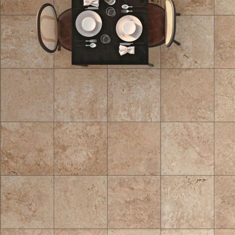 Carrelage sol intérieur effet pierre 60x60 cm TIBER - Light rectifié - 60 x 60 cm- V2: variation modérée des nuances